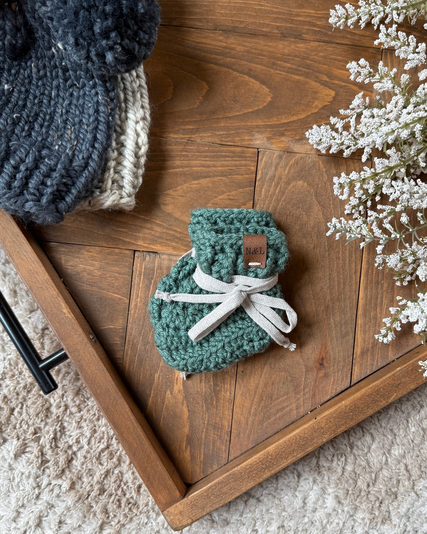 Wool Free Baby Booties Ivy