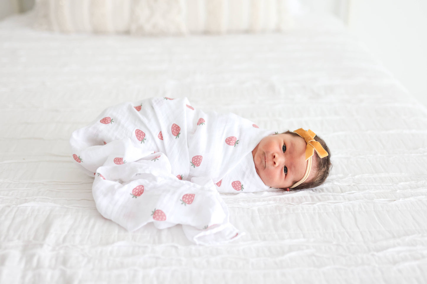 2-Pack Cotton Swaddle Blankets – Strawberry & Ballet Slipper