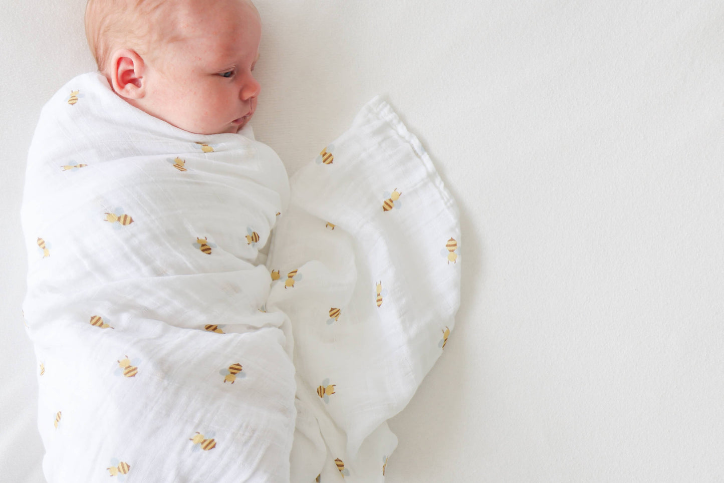 2-Pack Cotton Swaddle Blankets – Bees/Dots