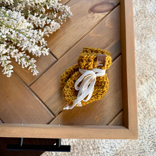 Luxury Merino Booties Ochre