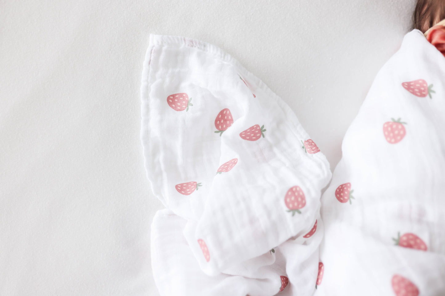 2-Pack Cotton Swaddle Blankets – Strawberry & Ballet Slipper