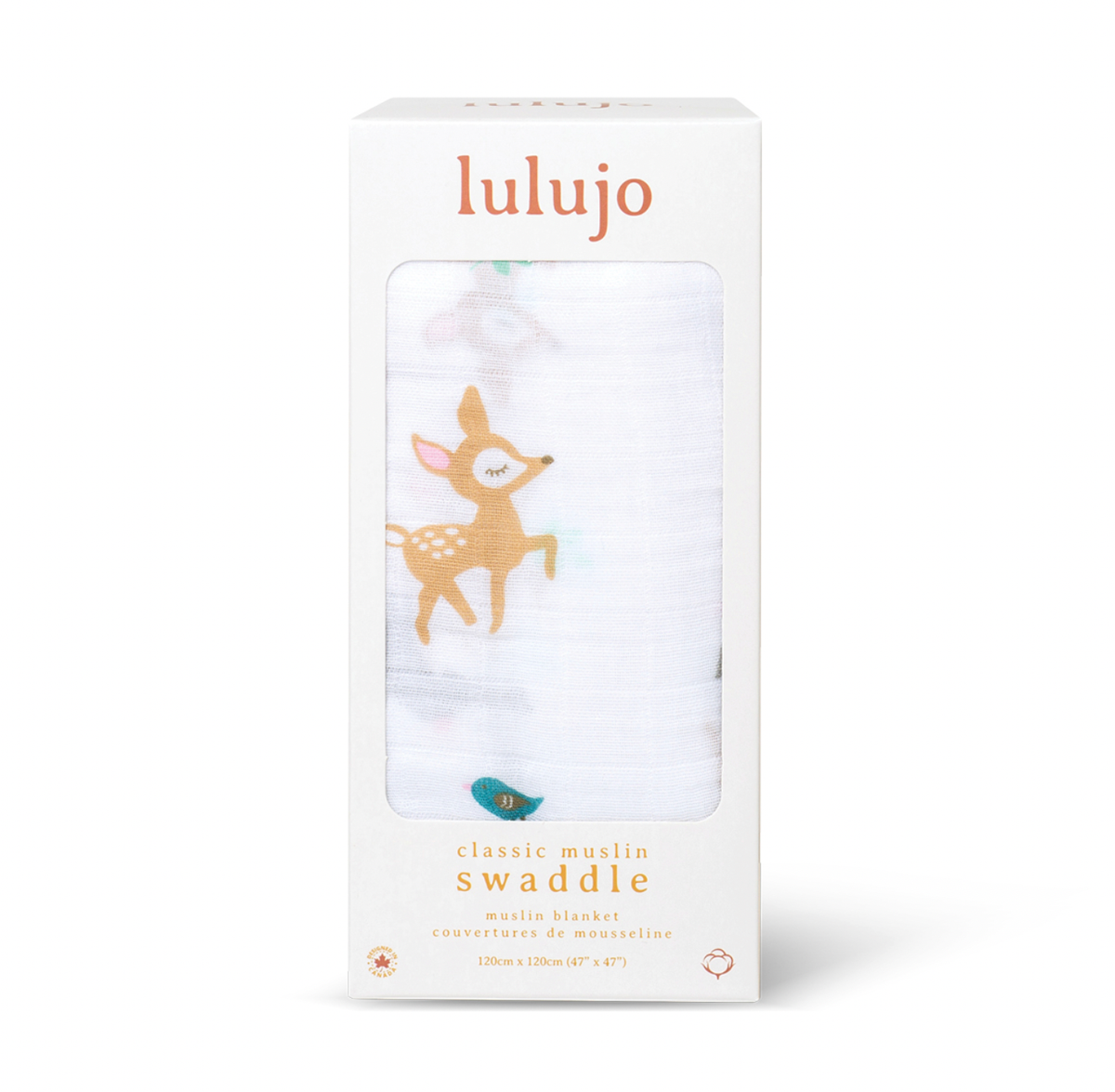 Muslin Swaddle Blanket – Fawn (47" x 47") 