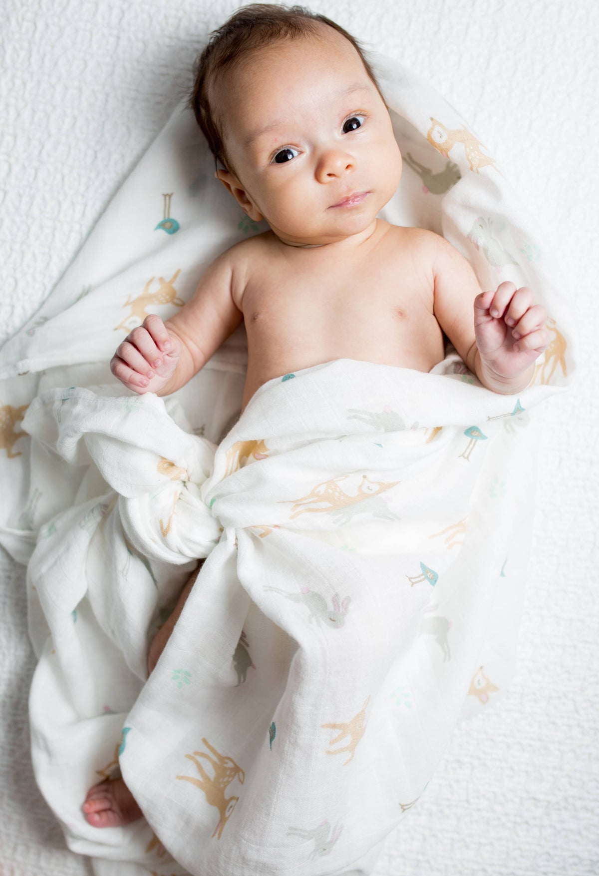Muslin Swaddle Blanket – Fawn (47" x 47") 