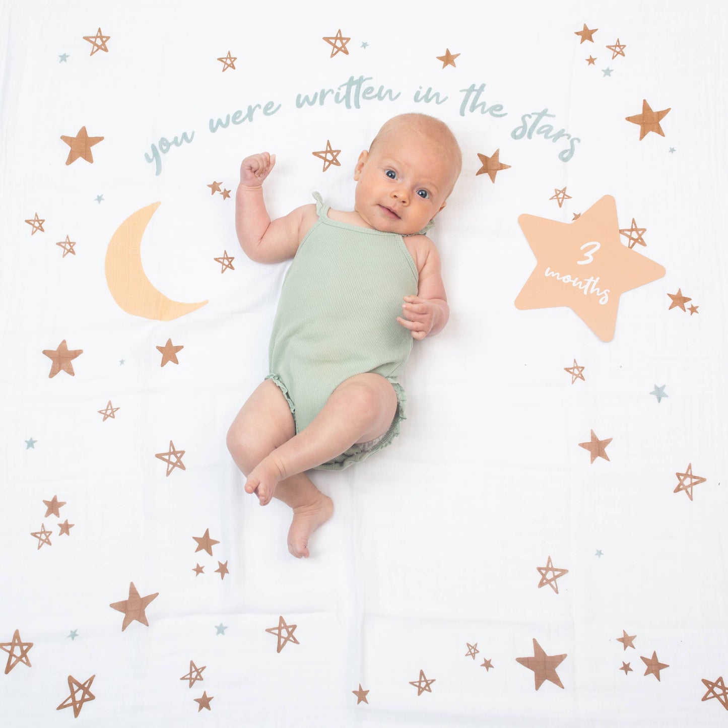 Baby’s 1st Year Swaddle & Milestone Card Gift Set - Stars