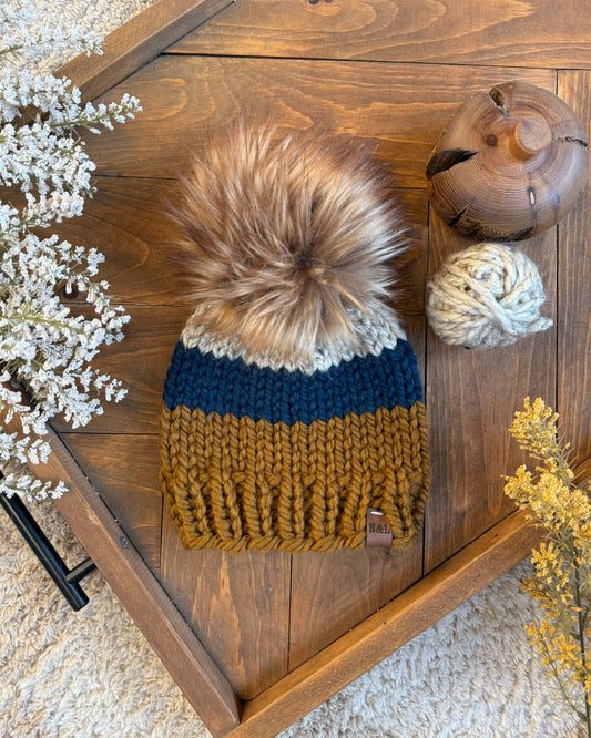 The Classic Flax/Petrol/Oatmeal