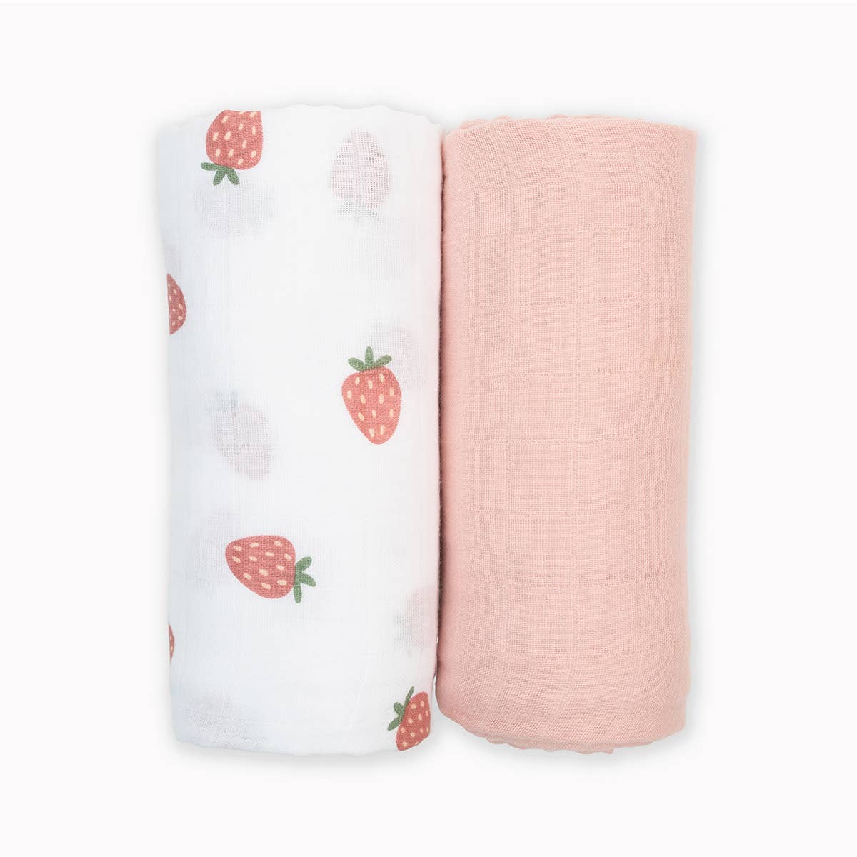 2-Pack Cotton Swaddle Blankets – Strawberry & Ballet Slipper