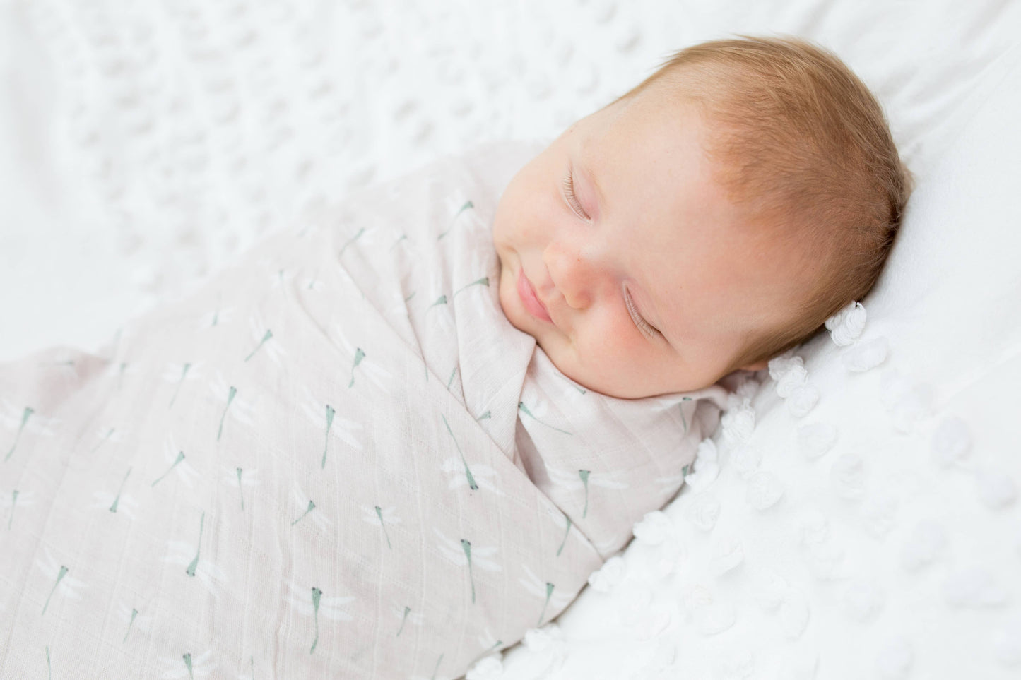 2-Pack Cotton Swaddle Blankets – Vintage Floral / Dragonfly