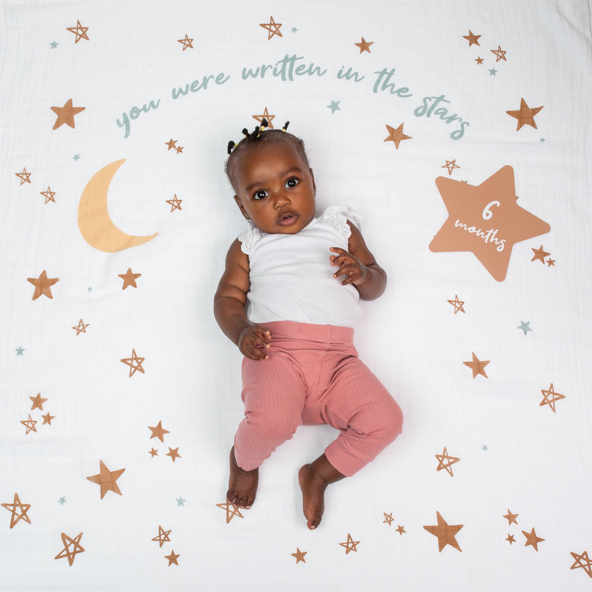 Baby’s 1st Year Swaddle & Milestone Card Gift Set - Stars