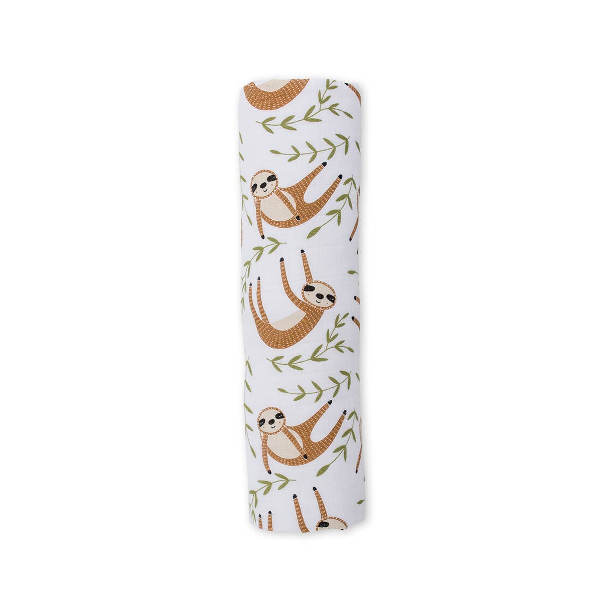 Muslin Cotton Swaddle Blanket - Sloth (47" x 47")