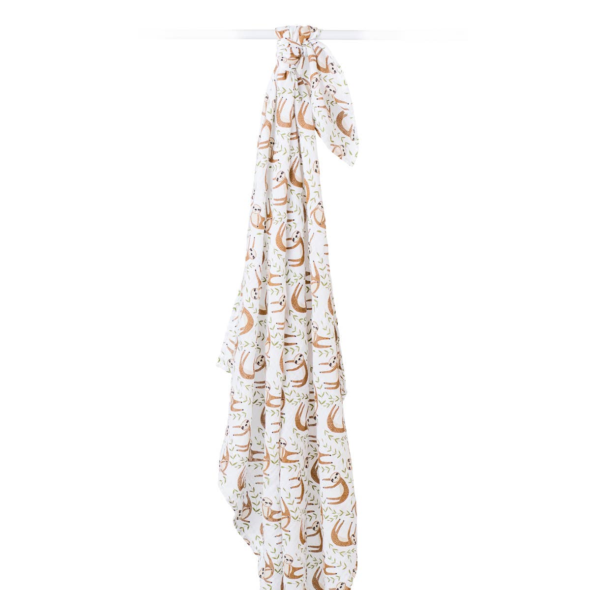 Muslin Cotton Swaddle Blanket - Sloth (47" x 47")