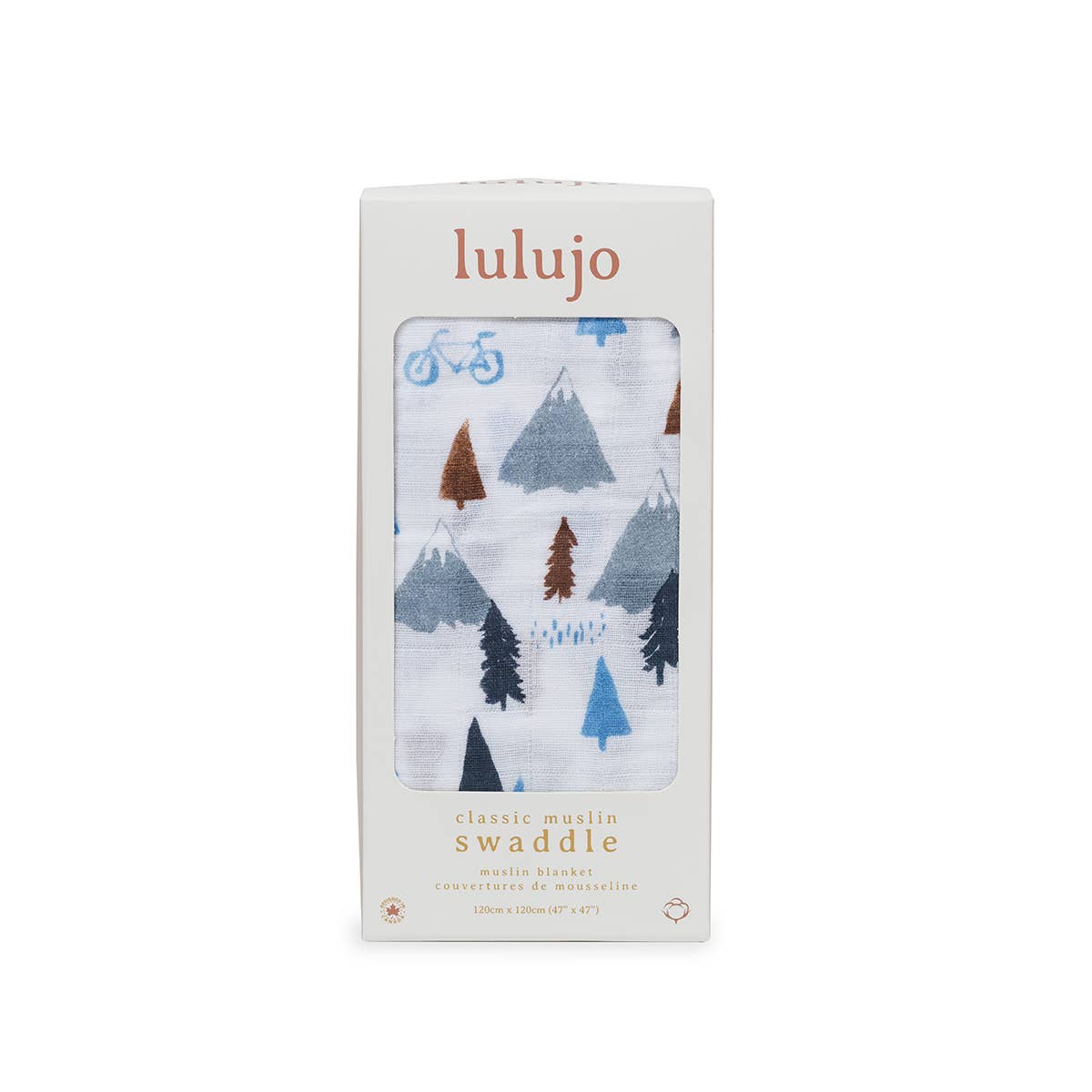 Muslin Swaddle Blanket – Mountain Top  (47" x 47")