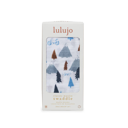 Muslin Swaddle Blanket – Mountain Top  (47" x 47")