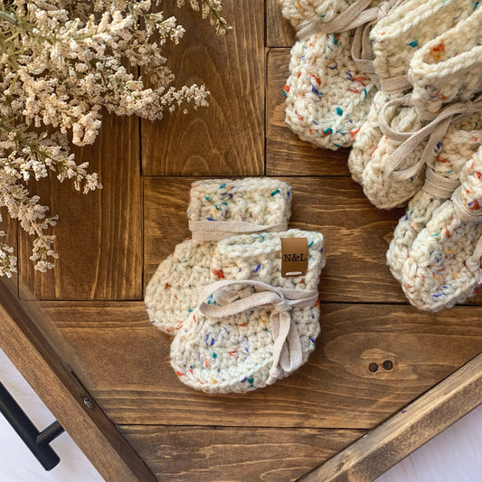 Wool Free Baby Booties Rainbow Sprinkle